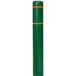 A green Innoplast BollardGard cover with orange stripes over a green pole.