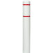 A white cylindrical Innoplast BollardGard with red stripes.