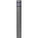 A grey cylindrical Innoplast BollardGard with blue reflective stripes.