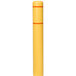 A yellow cylindrical Innoplast BollardGard cover with orange stripes.