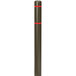 A brown metal Innoplast bollard with red reflective stripes.