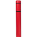 A red Innoplast bollard cover with black reflective stripes on a white background.