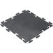 A black square Cactus Mat rubber interlocking weight room mat tile with four holes.