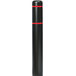 A black cylindrical Innoplast BollardGard with red reflective stripes.