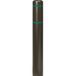 A brown Innoplast BollardGard with green reflective stripes on a black and green safety bollard.