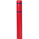 A red cylindrical Innoplast BollardGard with blue reflective stripes.