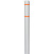 A light gray Innoplast BollardGard with orange reflective stripes covering a bollard.