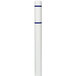 A white Innoplast BollardGard cylinder with blue reflective stripes