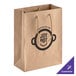 A customizable brown paper bag with a logo on it.