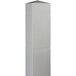 A white rectangular object that covers a square bollard with a pointy top.