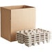 A Lavex Molded Fiber wine shipper box with several egg cartons inside.