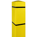 A yellow rectangular Innoplast BollardGard with black stripes.