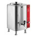 An Avantco stainless steel hot water dispenser with a red and white panel.