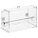 A clear plastic box with a clear lid and a metal handle for Choice acrylic straws.
