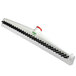A white brush with black bristles.