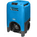 A blue and black Dri-Eaz 200 pint dehumidifier with wheels.