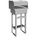 A stainless steel Sani-Lav floor mounted utility sink with side splashes and a single faucet hole.