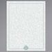 White menu paper with a green shell border.