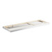 A stainless steel rectangular platform with a metal frame.
