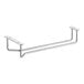 A Regency chrome plated glass hanger rack with two metal rods.