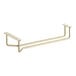 A gold metal Regency glass hanger rack with hooks.