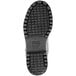 The sole of a Timberland PRO steel toe boot with black and gray colors.