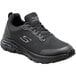 A black Skechers men's athletic shoe with a non-slip sole.