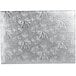 A close-up of the silver pattern on an Enjay silver rectangular cake board.