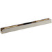 A metal seal bar with a black strip on a rectangular box with a black and white frame.