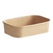 A Choice rectangular Kraft paper take-out container with a lid.