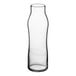 A clear Libbey glass swerve bottle filled with water.