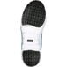 The black, white, and blue sole of a Reebok Work Sublite men's shoe.