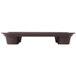 A brown rectangular GET fast food tray with cup holders.