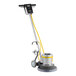 A Lavex Pro floor machine with a yellow handle and black base.