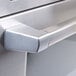 The stainless steel door of a Panasonic Sonic Steamer commercial microwave oven.