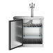 An Avantco stainless steel beer dispenser with a door open.