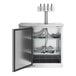 An Avantco stainless steel beer dispenser with the door open.