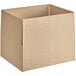 A Lavex cardboard shipping box with an open lid.