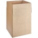 A close-up of a brown Lavex cardboard shipping box with a cut out top.