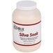 A white jar of Noble Chemical Silva Soak Tableware Concentrated Presoak Powder on a counter.