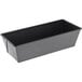 A black rectangular metal de Buyer loaf pan.