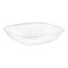 A clear plastic container with a white background.