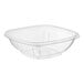 A clear plastic bowl with a lid.