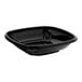 A Visions black plastic catering bowl with a lid.