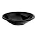 A black Visions wide catering bowl with a black rim on a white background.