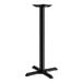 A black Lancaster Table & Seating bar height column table base.