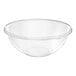 A clear plastic bowl with a clear rim.