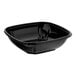 A Visions black PET plastic square catering bowl.