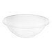 A Visions clear plastic bowl with a white plastic lid.