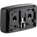 A black plastic rectangular box with two holes for Tork Mini Jumbo toilet paper rolls.